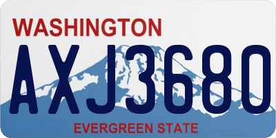WA license plate AXJ3680