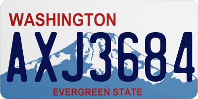 WA license plate AXJ3684