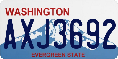 WA license plate AXJ3692