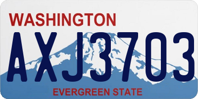 WA license plate AXJ3703