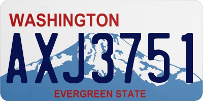 WA license plate AXJ3751