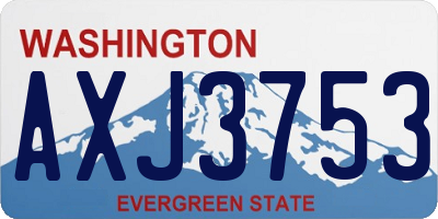 WA license plate AXJ3753