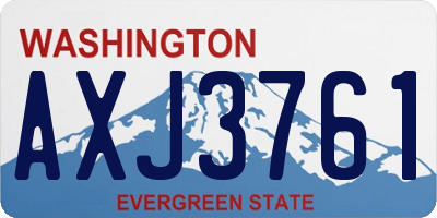WA license plate AXJ3761