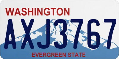 WA license plate AXJ3767