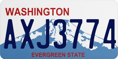 WA license plate AXJ3774