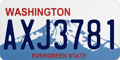 WA license plate AXJ3781