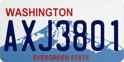WA license plate AXJ3801