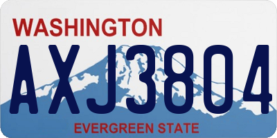 WA license plate AXJ3804