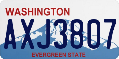 WA license plate AXJ3807