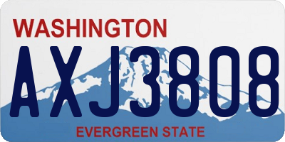 WA license plate AXJ3808