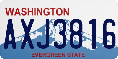 WA license plate AXJ3816
