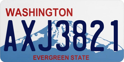 WA license plate AXJ3821