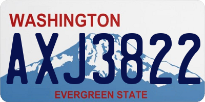 WA license plate AXJ3822