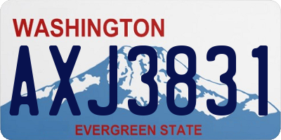 WA license plate AXJ3831