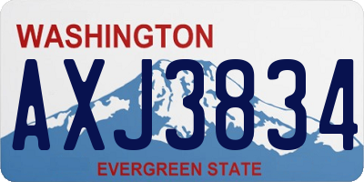 WA license plate AXJ3834