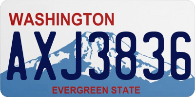 WA license plate AXJ3836