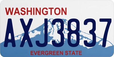 WA license plate AXJ3837