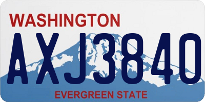 WA license plate AXJ3840