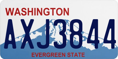 WA license plate AXJ3844