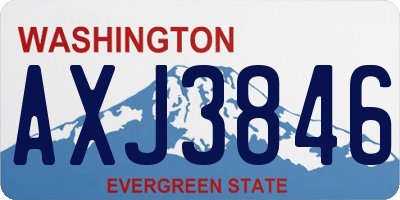 WA license plate AXJ3846