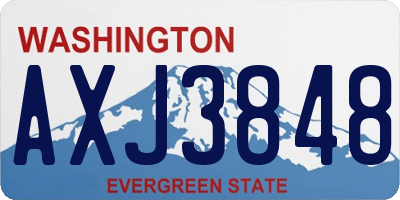 WA license plate AXJ3848