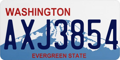 WA license plate AXJ3854