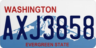 WA license plate AXJ3858