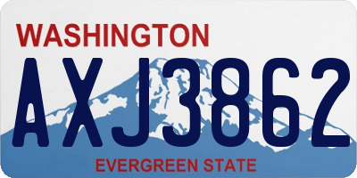 WA license plate AXJ3862