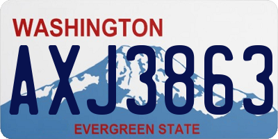 WA license plate AXJ3863