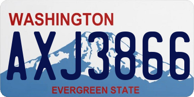 WA license plate AXJ3866