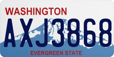 WA license plate AXJ3868