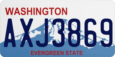 WA license plate AXJ3869