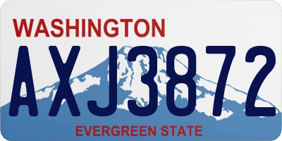 WA license plate AXJ3872