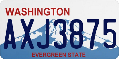 WA license plate AXJ3875