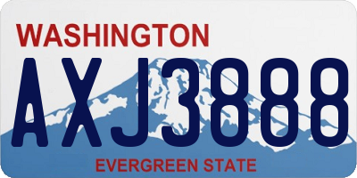 WA license plate AXJ3888