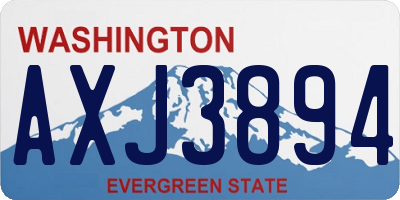 WA license plate AXJ3894