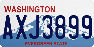 WA license plate AXJ3899