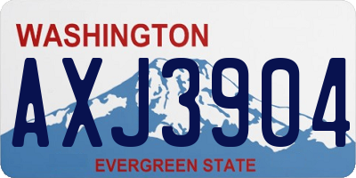 WA license plate AXJ3904