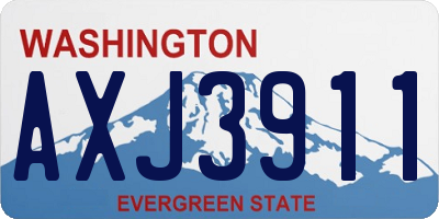 WA license plate AXJ3911