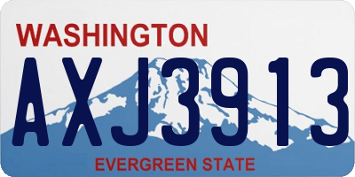 WA license plate AXJ3913