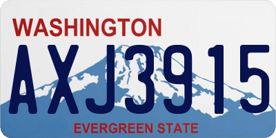 WA license plate AXJ3915