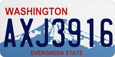 WA license plate AXJ3916
