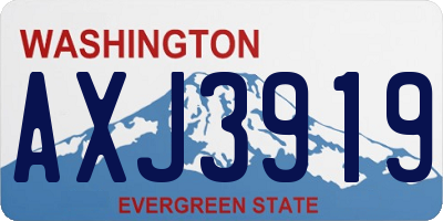 WA license plate AXJ3919