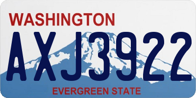 WA license plate AXJ3922