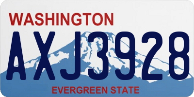 WA license plate AXJ3928