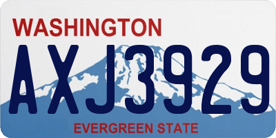 WA license plate AXJ3929