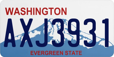 WA license plate AXJ3931