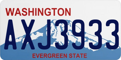 WA license plate AXJ3933
