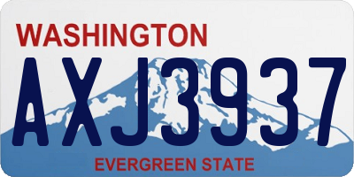 WA license plate AXJ3937