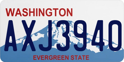 WA license plate AXJ3940